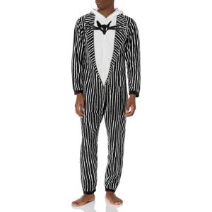imageDisney Mens Hooded Union SuitJack Skellington Suit
