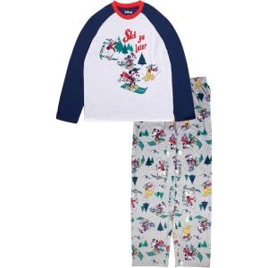 imageDisney Mickey Mouse 2Piece Loosefit Pajama Set Soft ampamp Comfortable Holiday NightwearFammickey Ski Crew