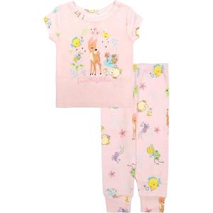 imageDisney girls 2piece Snugfit Cotton Holiday Pajama Set Soft ampamp Cute for KidsFun Together