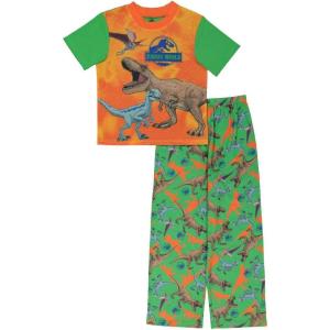 imageJurassic World Boys 2Piece Loosefit Pajama Set Soft ampamp Cute for KidsFire Dino