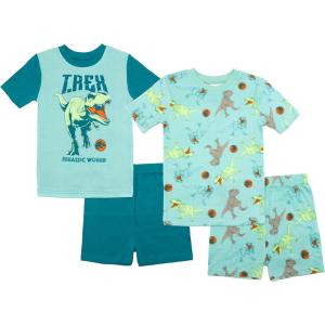 imageJurassic World boys 4piece Snugfit Cotton Pajama Set Soft ampamp Cute for KidsJurassic Stand Out