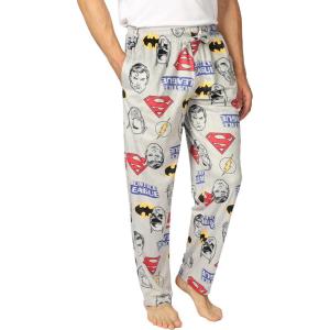 imageJustice League Mens Standard Pajama Pants Lounge Bottoms with Drawstring UltraSoft ampamp Comfortable Logos