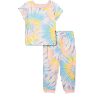 imageLucky Brand Girls 2Piece Loosefit Pajama Set Soft ampamp Cute for KidsClassic Swirl Tie Dye
