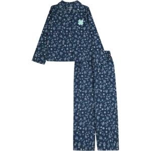 imageLucky Brand Girls 2Piece Loosefit Pajama Set Soft ampamp Cute for KidsFloral Lucky Blue