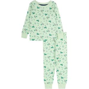 imageLucky Brand Girls 2Piece Loosefit Pajama Set Soft ampamp Cute for KidsFloral Lucky Green