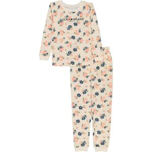 imageLucky Brand Girls 2Piece Loosefit Pajama Set Soft ampamp Cute for KidsOpen Bouquet