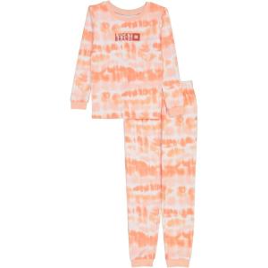 imageLucky Brand Girls 2Piece Loosefit Pajama Set Soft ampamp Cute for KidsPorcelain Rose Tie Dye