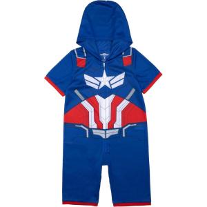 imageMarvel Boys Hooded Blanket Sleeper Comfortable Pajamas Soft ampamp Cute for KidsSam Wilson