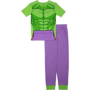 imageMarvel boys 2piece Snugfit Cotton Holiday Pajama Set Soft ampamp Cute for KidsHulk Smash