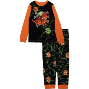 imageMarvel boys 2piece Snugfit Cotton Holiday Pajama Set Soft ampamp Cute for KidsSpider Scare