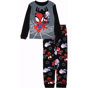 imageMarvel boys 2piece Snugfit Cotton Holiday Pajama Set Soft ampamp Cute for KidsSpidey and Buds