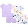 imageBluey unisexchild 4Piece Snugfit Cotton Pajama Set Soft ampamp Cute for KidsHappy Bluey Bingo
