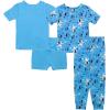 imageBluey unisexchild 4Piece Snugfit Cotton Pajama Set Soft ampamp Cute for KidsOutdoor Fun