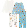 imageDisney Boys 4Piece Snugfit Cotton Pajama Set Soft ampamp Cute for KidsHello Honey