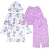 imageDisney Girls 3Piece Bathrobe ampamp Loosefit Pajama Set Soft ampamp Cute for KidsFrozen Sisters