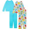 imagePokmon Boys 4Piece Snugfit Cotton Pajama Set Soft ampamp Cute for KidsPokemon Bright Silos
