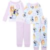 imageBluey unisexchild 4Piece Snugfit Cotton Pajama Set Soft ampamp Cute for Kids BALLOON FUN 4T