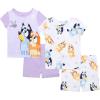imageBluey unisexchild 4Piece Snugfit Cotton Pajama Set Soft ampamp Cute for KidsHappy Bluey Bingo