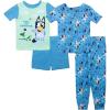 imageBluey unisexchild 4Piece Snugfit Cotton Pajama Set Soft ampamp Cute for KidsOutdoor Fun