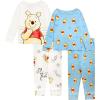 imageDisney Boys 4Piece Snugfit Cotton Pajama Set Soft ampamp Cute for KidsHello Honey