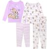 imageDisney Girls 4Piece Snugfit Cotton Pajama Set Soft ampamp Cute for KidsBambi and Thumper Dream