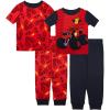 imageNickelodeon Boys 4Piece Snugfit Cotton Pajama Set Soft ampamp Cute for KidsPower of Blaze