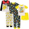 imagePokmon Boys 6Piece Snugfit Cotton Pajama Set Soft ampamp Cute for KidsDark GreenYellowMulticolor