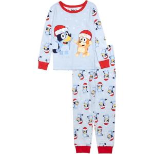 imageBluey unisexchild 2Piece Snugfit Cotton Holiday Pajama Set Soft ampamp Cute for KidsBluey Ho Ho Ho