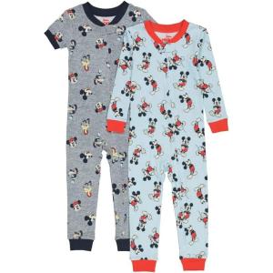imageDisney Mickey ampamp Minnie Mouse 2Pack Footless One Piece Cotton Snugfit Pajamas Soft ampamp Cute for KidsMickey  Friends