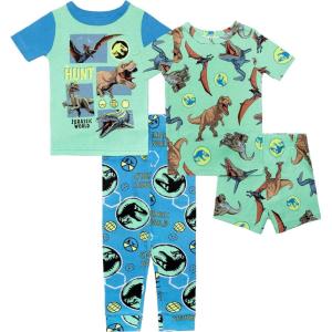 imageJurassic World Boys 4Piece Snugfit Cotton Pajama Set Soft ampamp Cute for KidsThe Hunt