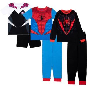 imageMarvel boys 6piece Snugfit Cotton Pajama Set Soft ampamp Cute for KidsSpider Squad