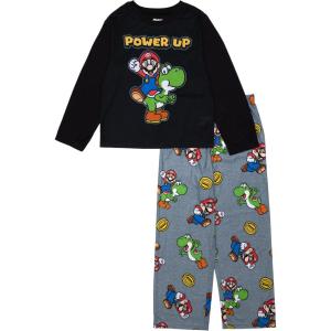 imageNintendo Boys 2Piece Loosefit Pajama Set Soft ampamp Cute for KidsNintendo Power Up