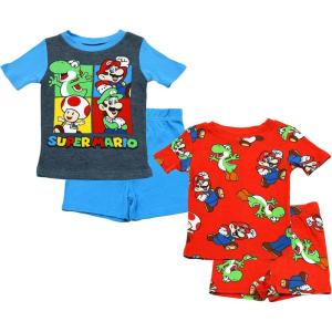 imageNintendo Boys 4Piece Snugfit Cotton Pajama Set Soft ampamp Cute for KidsRed
