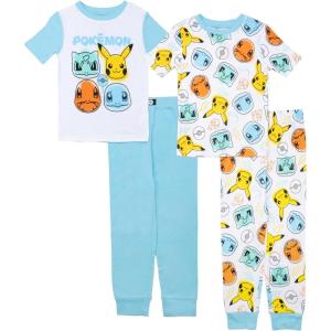 imagePokmon Boys 4Piece Snugfit Cotton Pajama Set Soft ampamp Cute for KidsPoke Sharpie