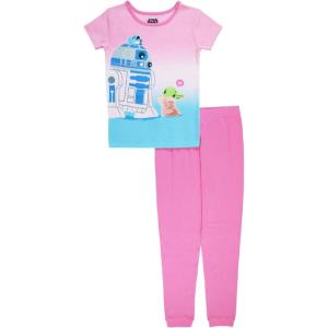 imageSTAR WARS 2Piece Snugfit Cotton Pajama Set Soft ampamp Cute for KidsR2d2 and Grogu