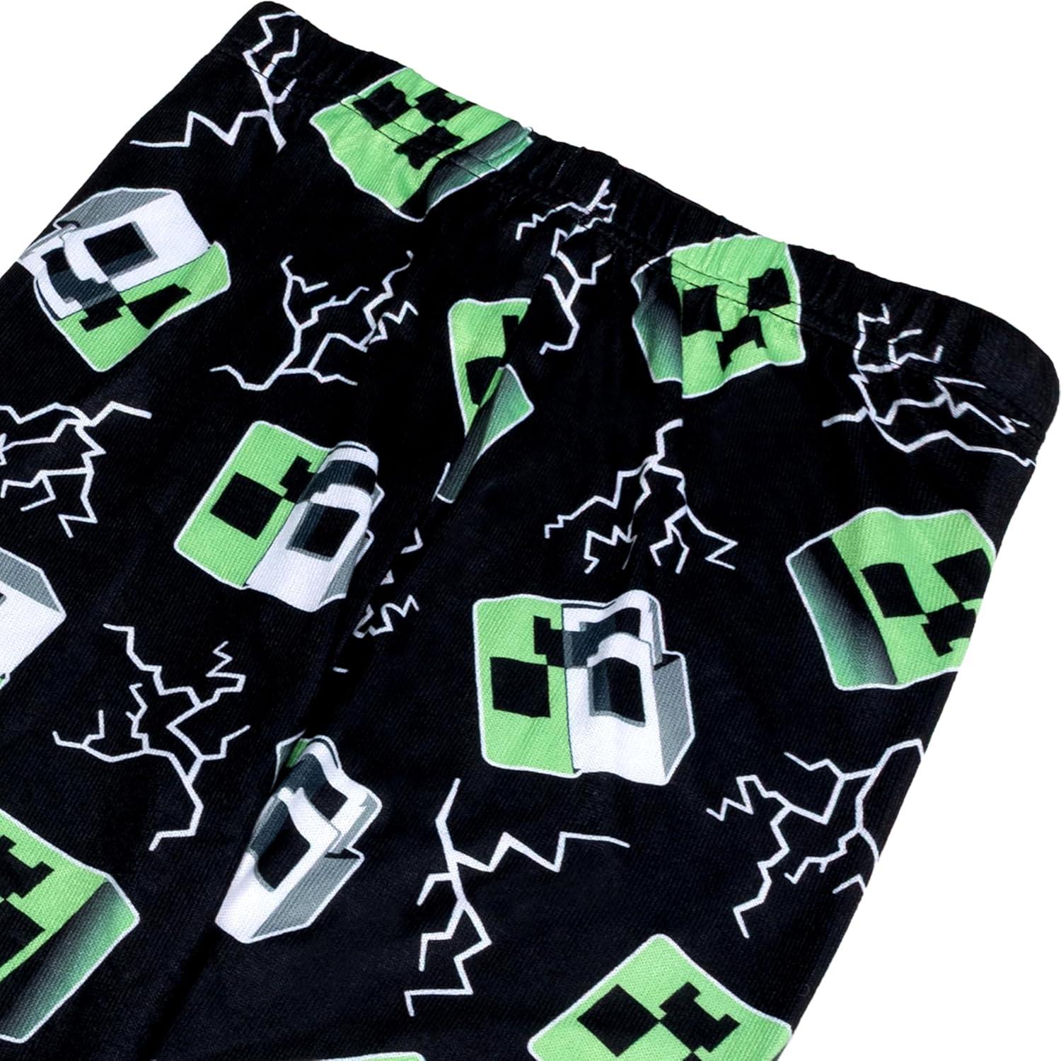 imageMinecraft Boys 2Piece Loosefit Pajama Set Soft ampamp ComfortableMinecraft Halloween