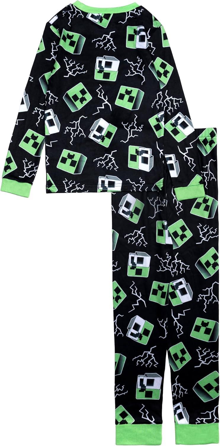 imageMinecraft Boys 2Piece Loosefit Pajama Set Soft ampamp ComfortableMinecraft Halloween