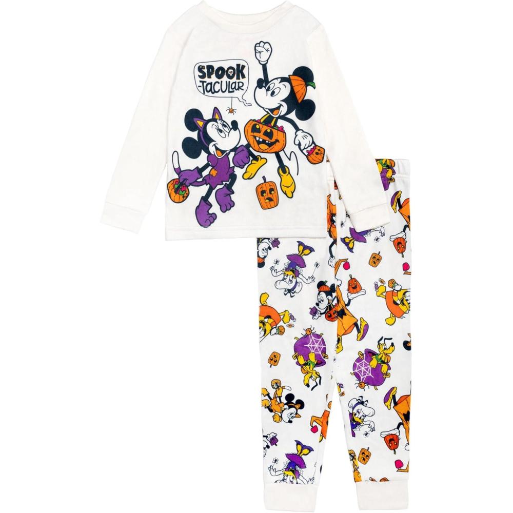 imageDisney Boys 2Piece Loosefit Holiday Pajama Set Soft ampamp Cute for KidsSpooktacular
