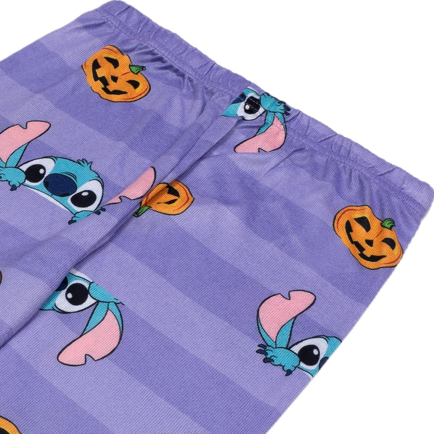 imageDisney Girls 2Piece Loosefit Holiday Pajama Set Soft ampamp Cute for KidsStitch Halloween