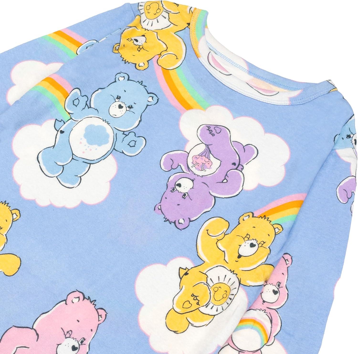 imageCare Bears Girls 4Piece Snugfit Cotton Pajama Set Soft ampamp Cute for KidsBears Having Fun