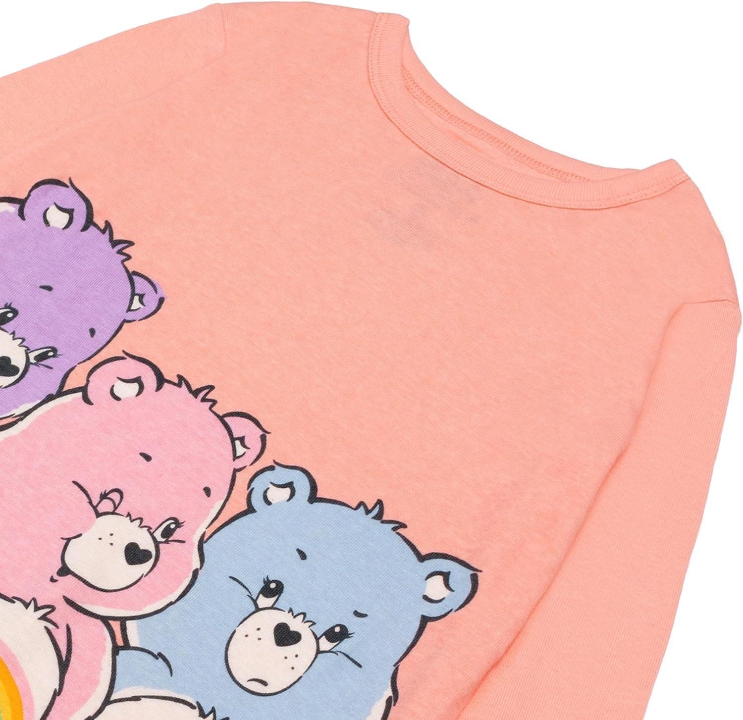 imageCare Bears Girls 4Piece Snugfit Cotton Pajama Set Soft ampamp Cute for KidsBears Having Fun
