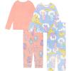 imageCare Bears Girls 4Piece Snugfit Cotton Pajama Set Soft ampamp Cute for KidsBears Having Fun