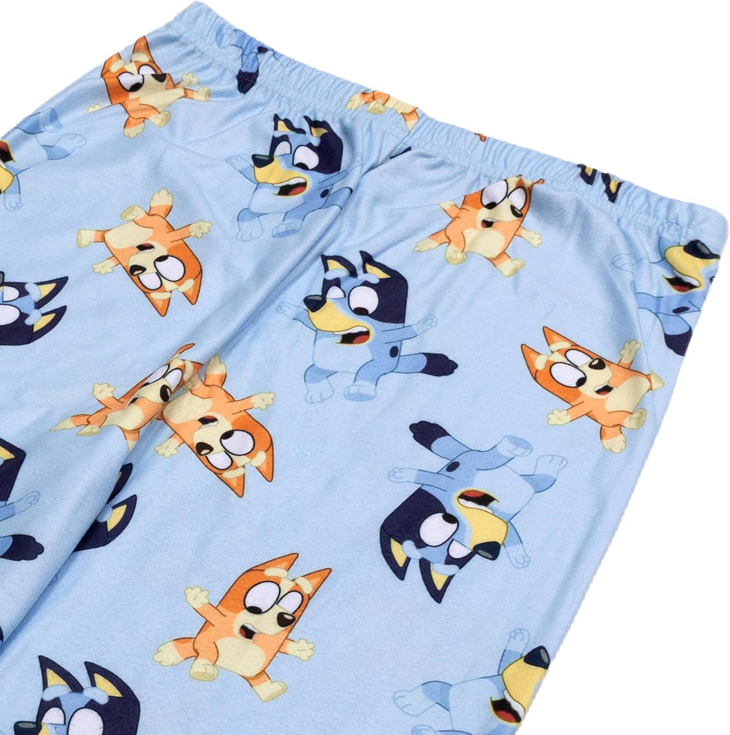imageBluey Girls 2Piece Loosefit Button Down Pajama Set Soft ampamp Cute for KidsJumping Pals