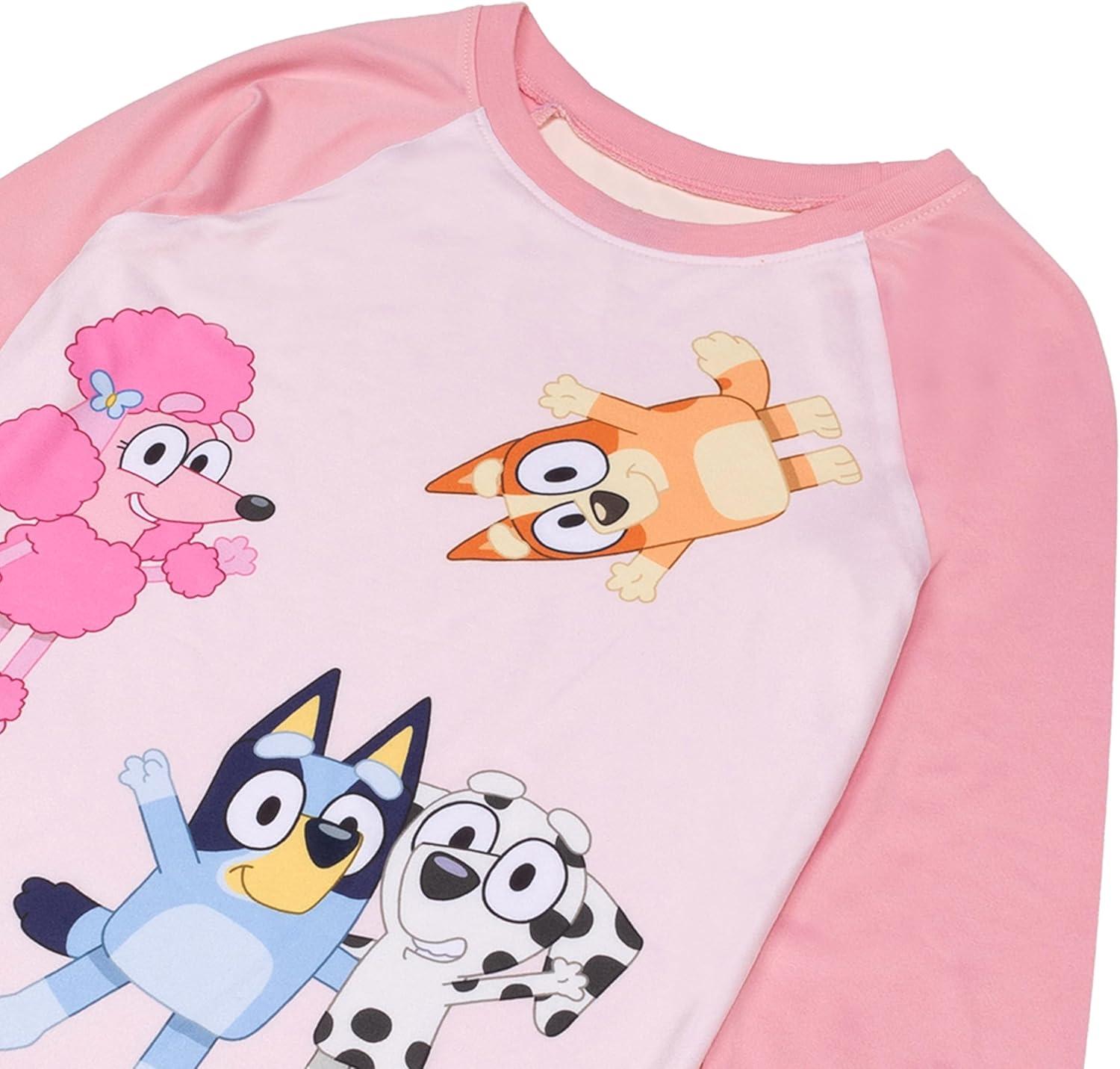 imageBluey girls 2piece Loosefit Pajama Set Soft ampamp ComfortableBluey Friends