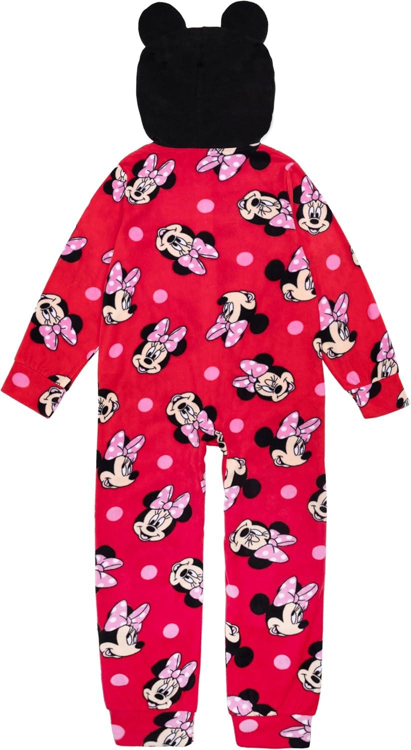 imageDisney Girls Descendants  Frozen 2 Footless One Piece FleeceDots and Bows