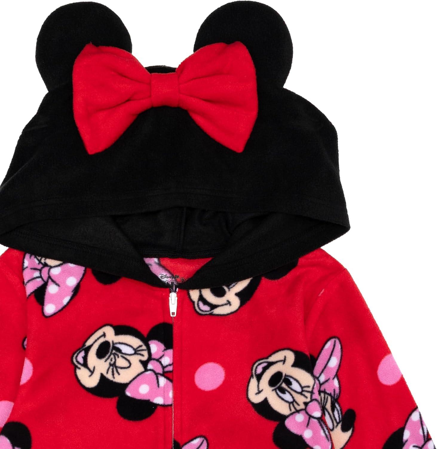 imageDisney Girls Descendants  Frozen 2 Footless One Piece FleeceDots and Bows