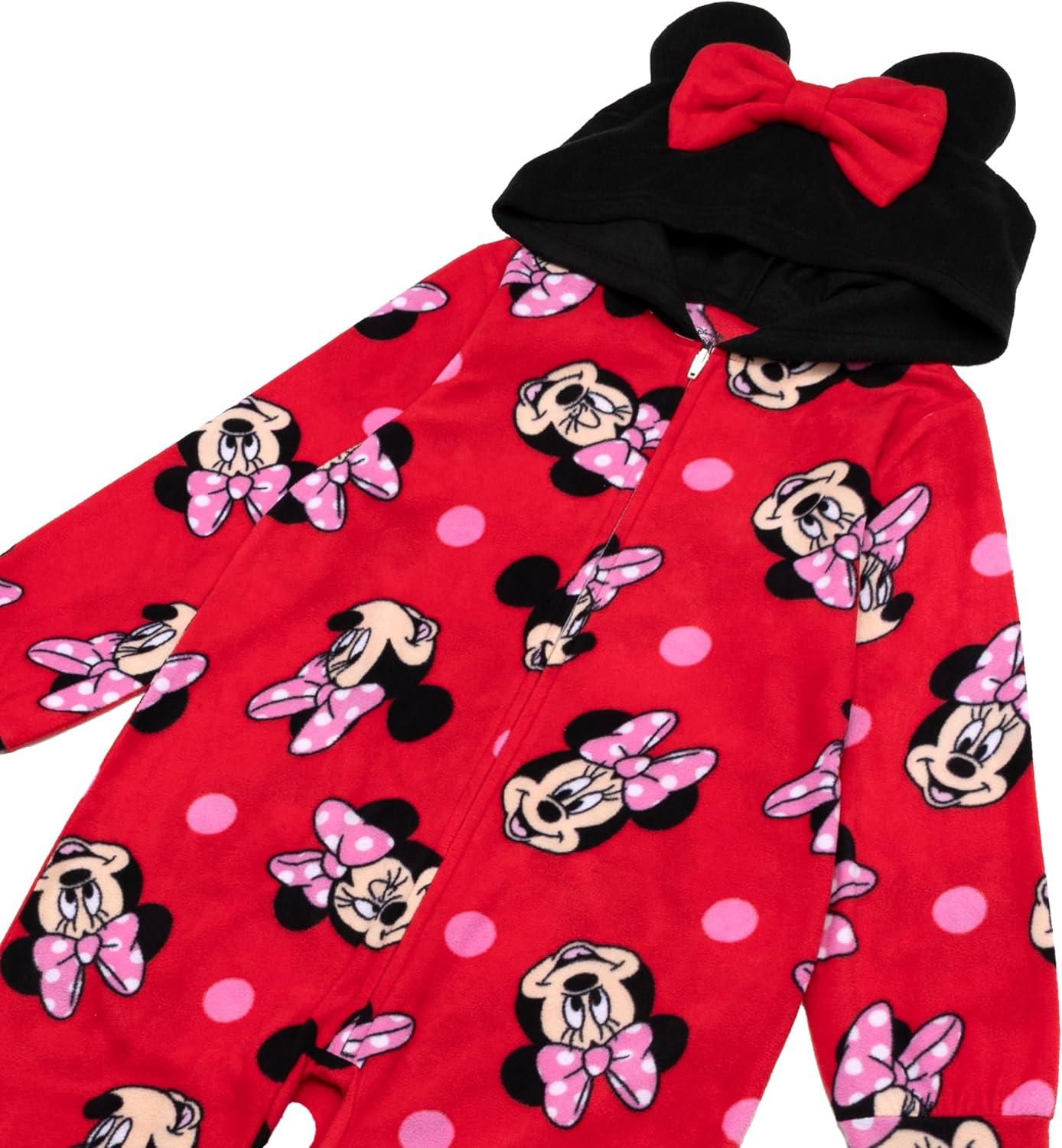 imageDisney Girls Descendants  Frozen 2 Footless One Piece FleeceDots and Bows
