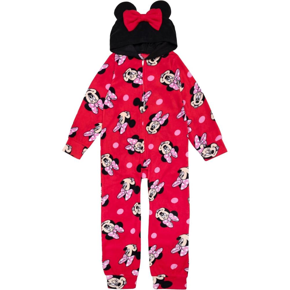 imageDisney Girls Descendants  Frozen 2 Footless One Piece FleeceDots and Bows
