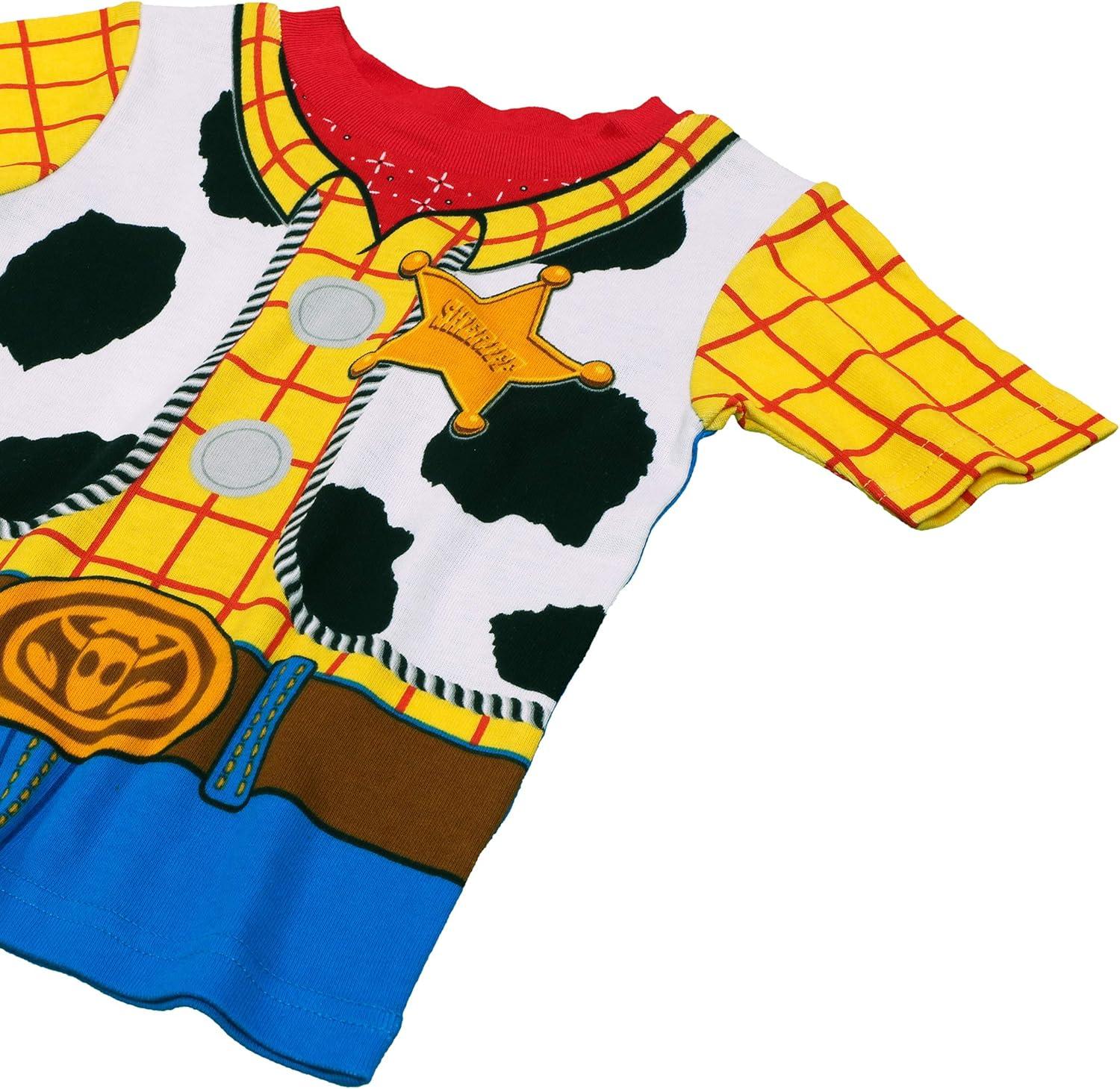 imageDisney boys 4piece Snugfit Cotton Pajama Set Soft ampamp Cute for KidsBuzz and Woody