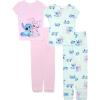 imageDisney boys 4piece Snugfit Cotton Pajama Set Soft ampamp Cute for KidsStitch Star